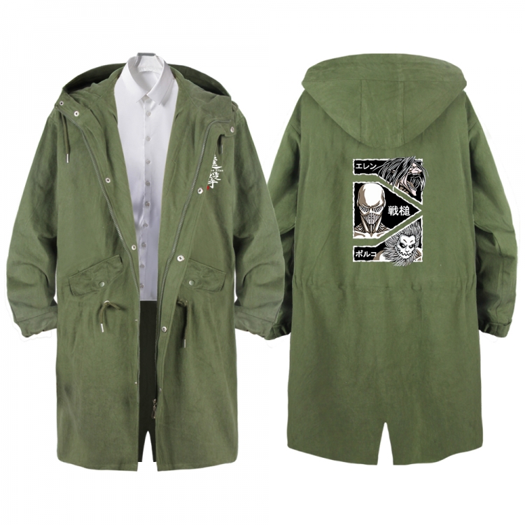Shingeki no Kyojin Anime Peripheral Hooded Long Windbreaker Jacket from S to 3XL