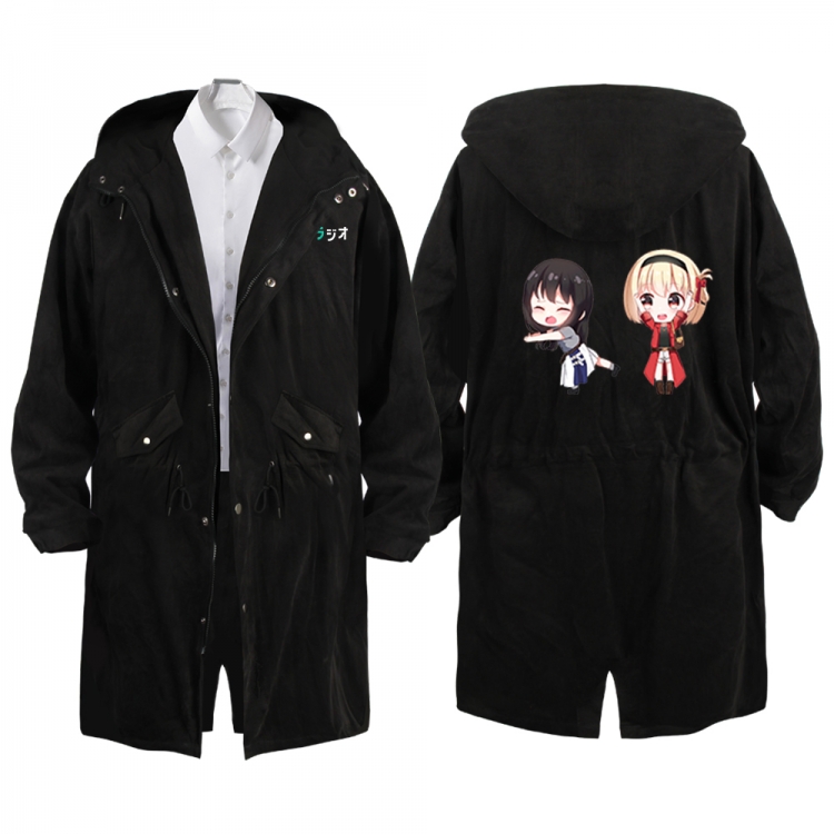 Lycoris Recoil Anime Peripheral Hooded Long Windbreaker Jacket from S to 3XL