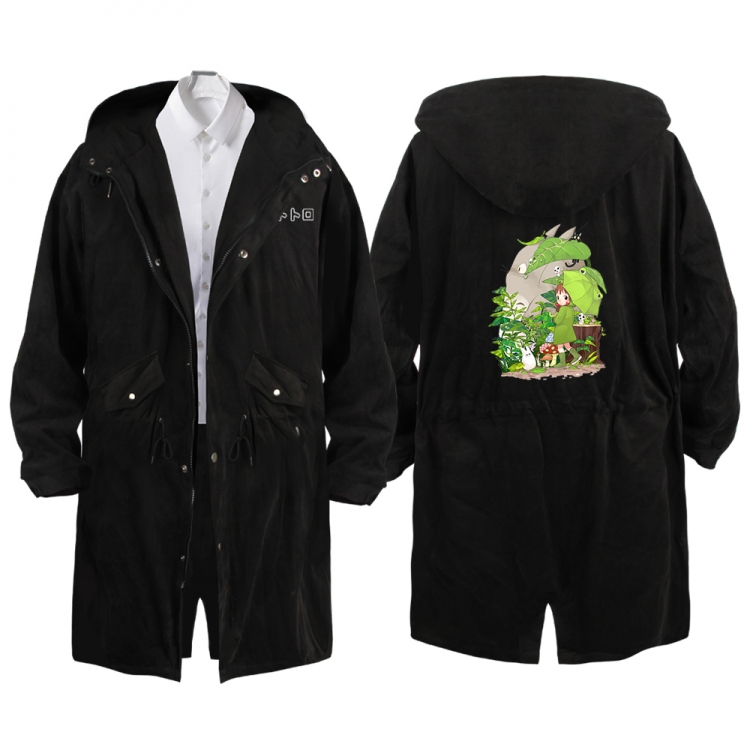 TOTORO Anime Peripheral Hooded Long Windbreaker Jacket from S to 3XL