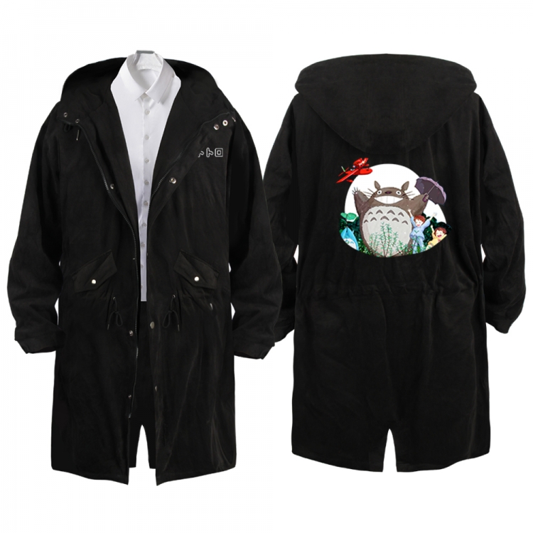 TOTORO Anime Peripheral Hooded Long Windbreaker Jacket from S to 3XL