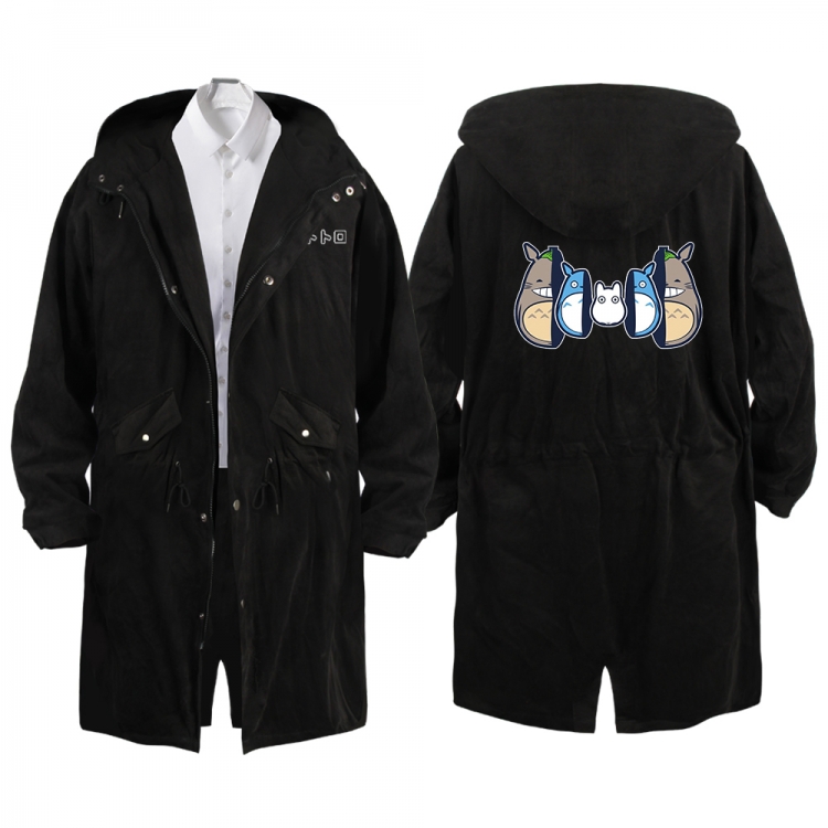 TOTORO Anime Peripheral Hooded Long Windbreaker Jacket from S to 3XL