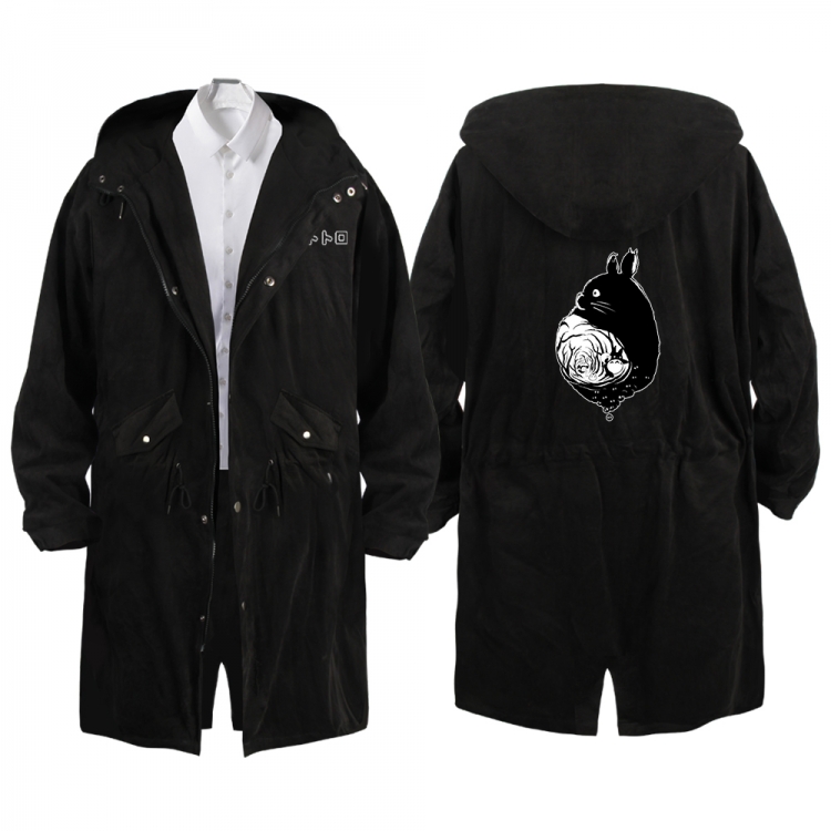 TOTORO Anime Peripheral Hooded Long Windbreaker Jacket from S to 3XL