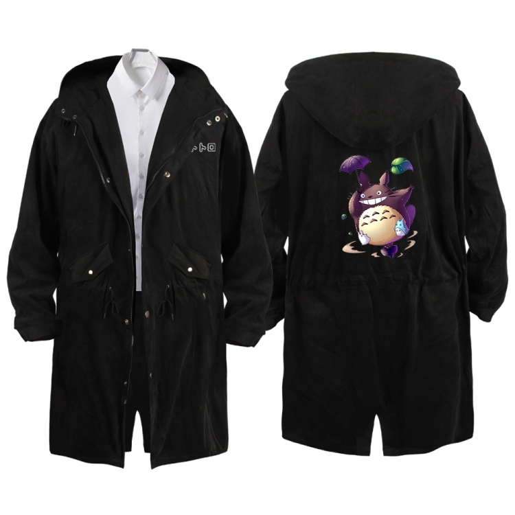 TOTORO Anime Peripheral Hooded Long Windbreaker Jacket from S to 3XL