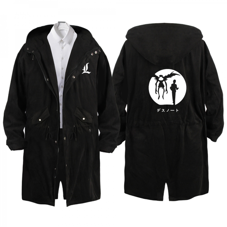 Death note Anime Peripheral Hooded Long Windbreaker Jacket from S to 3XL