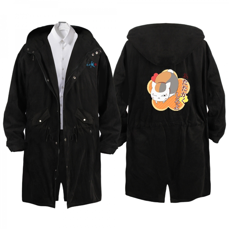 Natsume_Yuujintyou Anime Peripheral Hooded Long Windbreaker Jacket from S to 3XL