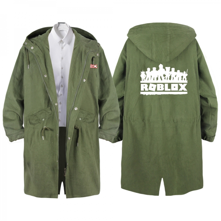 Robllox Anime Peripheral Hooded Long Windbreaker Jacket from S to 3XL