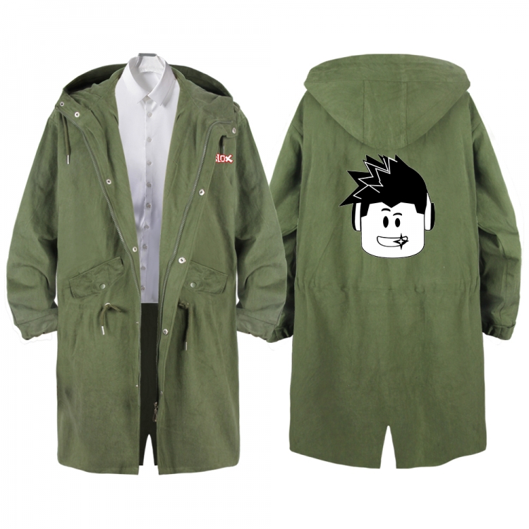 Robllox Anime Peripheral Hooded Long Windbreaker Jacket from S to 3XL