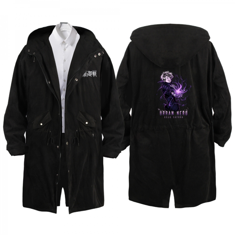 Jujutsu Kaisen Anime Peripheral Hooded Long Windbreaker Jacket from S to 3XL