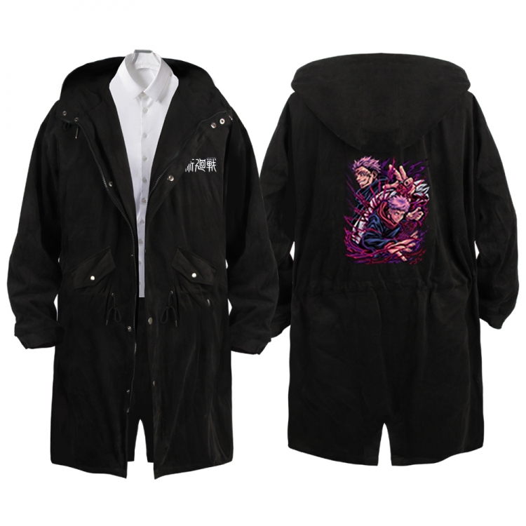 Jujutsu Kaisen Anime Peripheral Hooded Long Windbreaker Jacket from S to 3XL