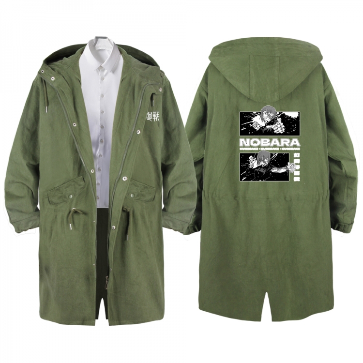 Jujutsu Kaisen Anime Peripheral Hooded Long Windbreaker Jacket from S to 3XL