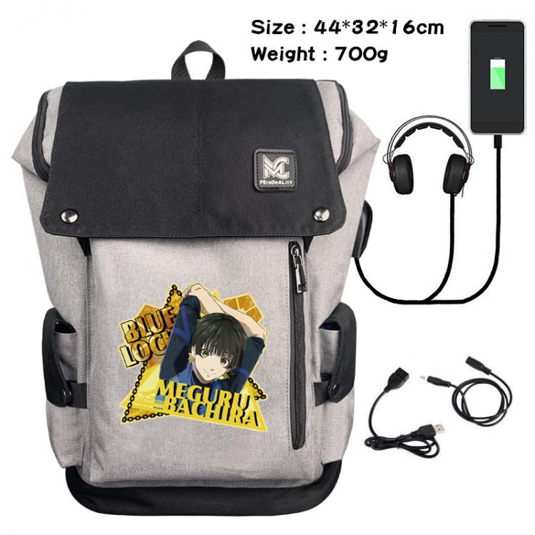 BLUE LOCK Anime anti-theft canvas bucket backpack 44X32X16CM
