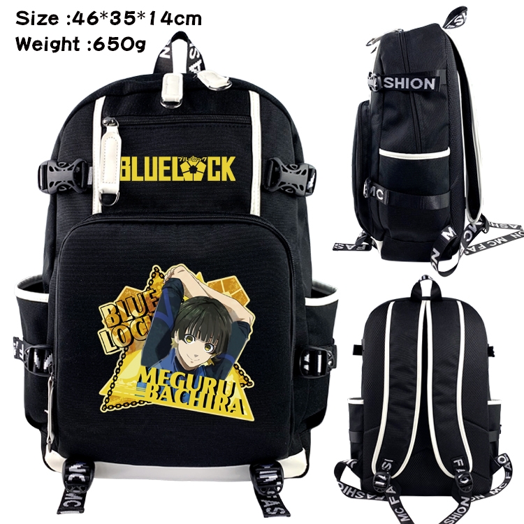 BLUE LOCK Data USB backpack Cartoon printed student backpack 46X35X14CM 650G