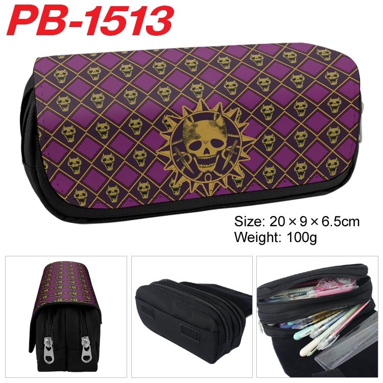 JoJos Bizarre Adventure Cartoon double-layer PU leather printing pencil case 20×9×6.5cm  PB-1513