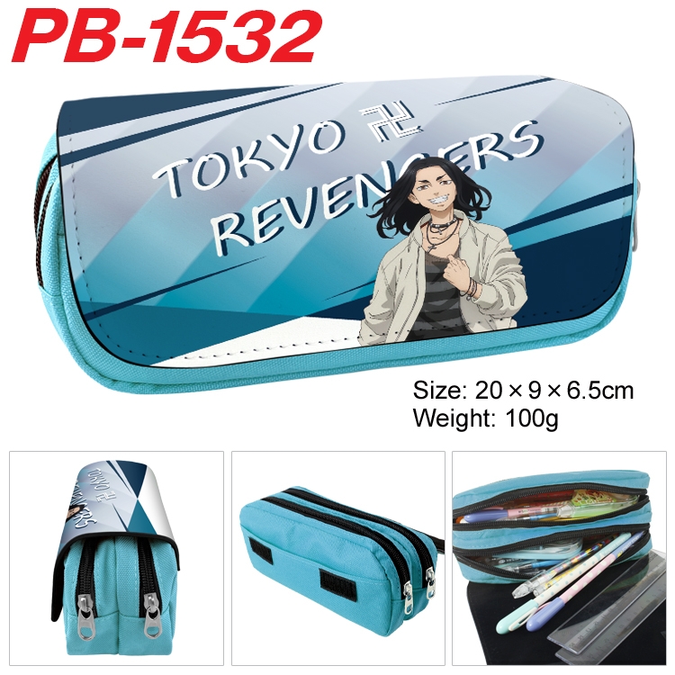 Tokyo Revengers Anime double-layer pu leather printing pencil case 20×9×6.5cm  PB-1532