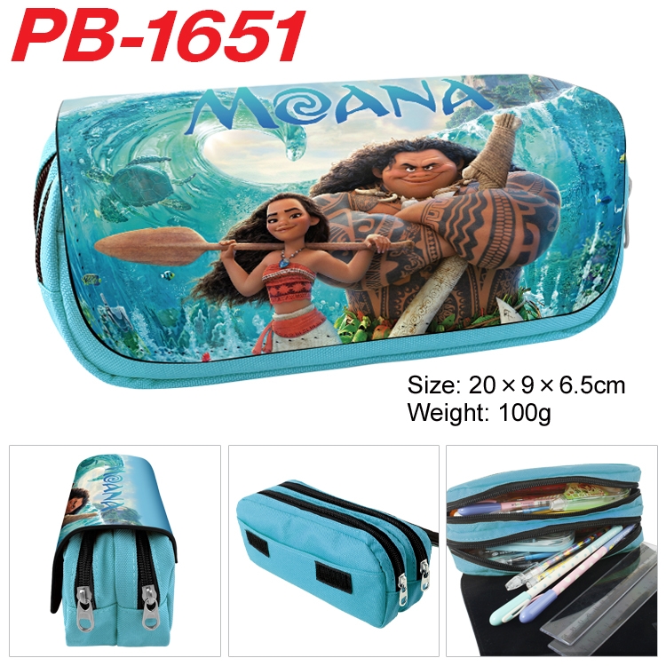 Moana  Anime double-layer pu leather printing pencil case 20×9×6.5cm  PB-1651