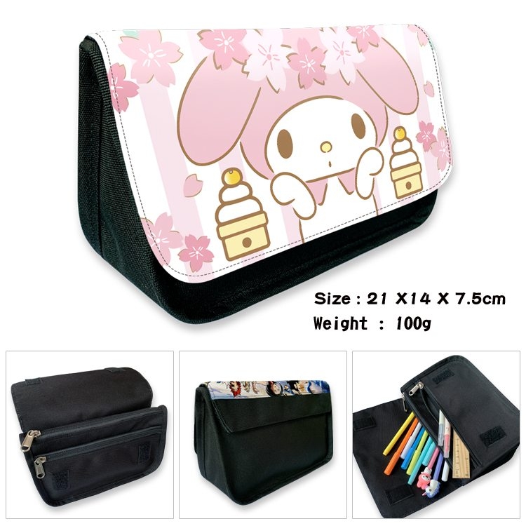 melody Anime Velcro canvas zipper pencil case Pencil Bag 21×14×7.5cm