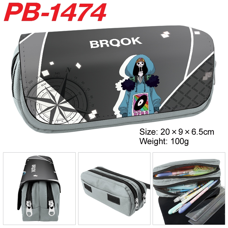 One Piece Anime double-layer pu leather printing pencil case 20×9×6.5cm PB-1474