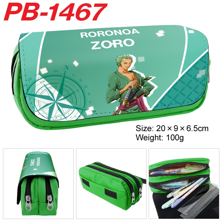 One Piece Anime double-layer pu leather printing pencil case 20×9×6.5cm PB-1467