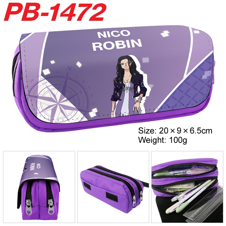One Piece Anime double-layer pu leather printing pencil case 20×9×6.5cm  PB-1472