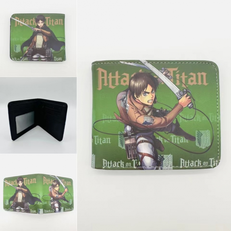 Shingeki no Kyojin Full color PU two fold short card bag wallet