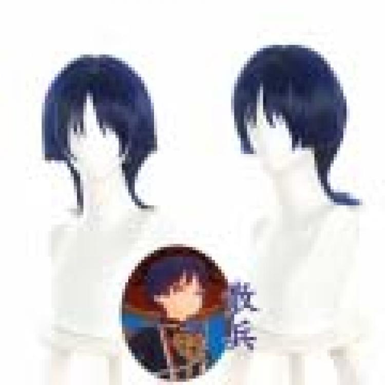 Genshin Impact Dark blue princess cut curly short cosplay wig 539K