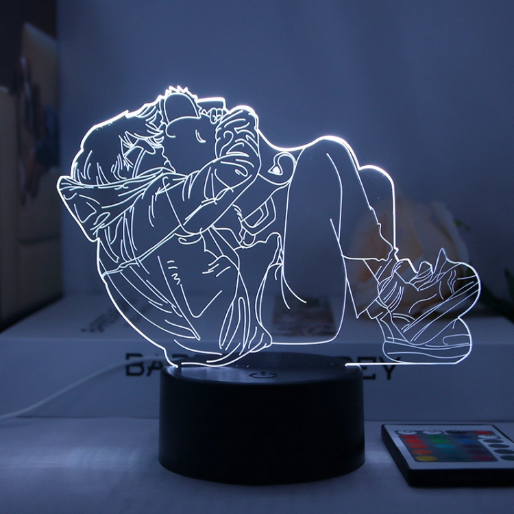 Chainsaw man 3D night light USB touch switch colorful acrylic table lamp BLACK BASE 2879