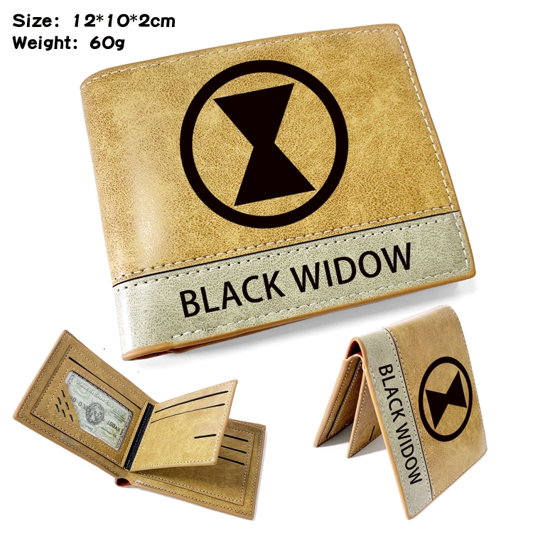 Superhero Movie Anime high quality PU two fold embossed wallet 12X10X2CM 60G