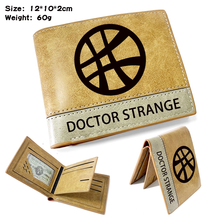 Superhero Movie Anime high quality PU two fold embossed wallet 12X10X2CM 60G