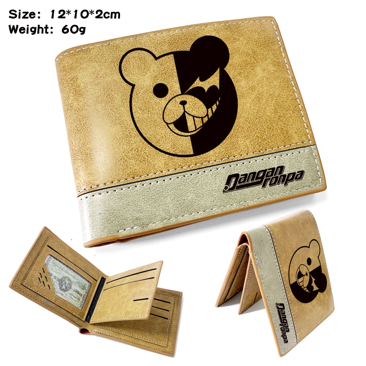Dangan-Ronpa Anime high quality PU two fold embossed wallet 12X10X2CM 60G