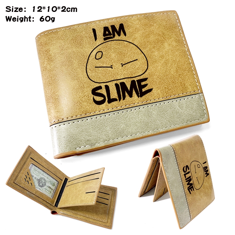 That Time I Got Slim Anime high quality PU two fold embossed wallet 12X10X2CM 60G