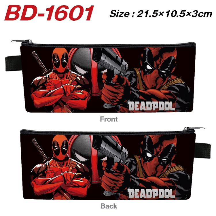 Superhero Movie Anime PU Leather Zipper Pencil Case Stationery Box 21.5X10.5X3CM  BD-1601A