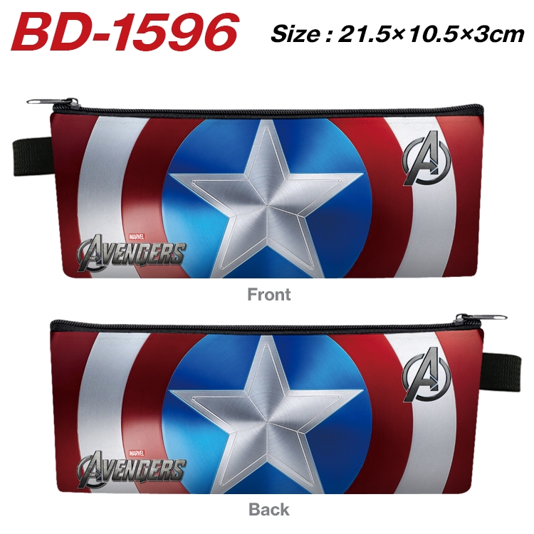 Superhero Movie Anime PU Leather Zipper Pencil Case Stationery Box 21.5X10.5X3CM  BD-1596A