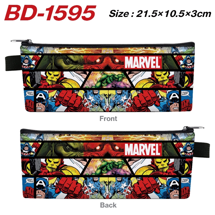 Superhero Movie Anime PU Leather Zipper Pencil Case Stationery Box 21.5X10.5X3CM  BD-1595A