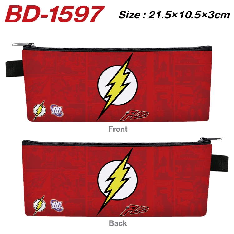 Superhero Movie Anime PU Leather Zipper Pencil Case Stationery Box 21.5X10.5X3CM BD-1597A