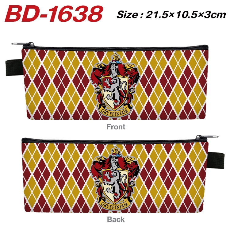 Harry Potter Anime PU Leather Zipper Pencil Case Stationery Box 21.5X10.5X3CM BD-1638A