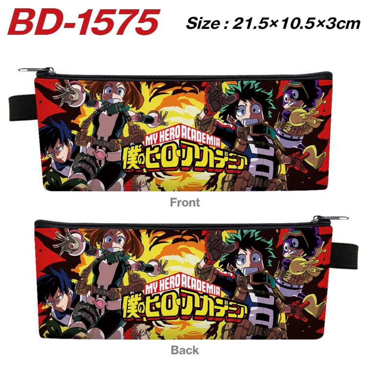 My Hero Academia Anime PU Leather Zipper Pencil Case Stationery Box 21.5X10.5X3CM BD-1575A