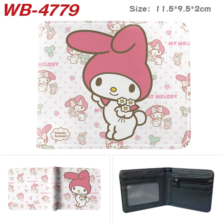 melody color PU leather half fold wallet 11.5X9X2CM WB-4779A