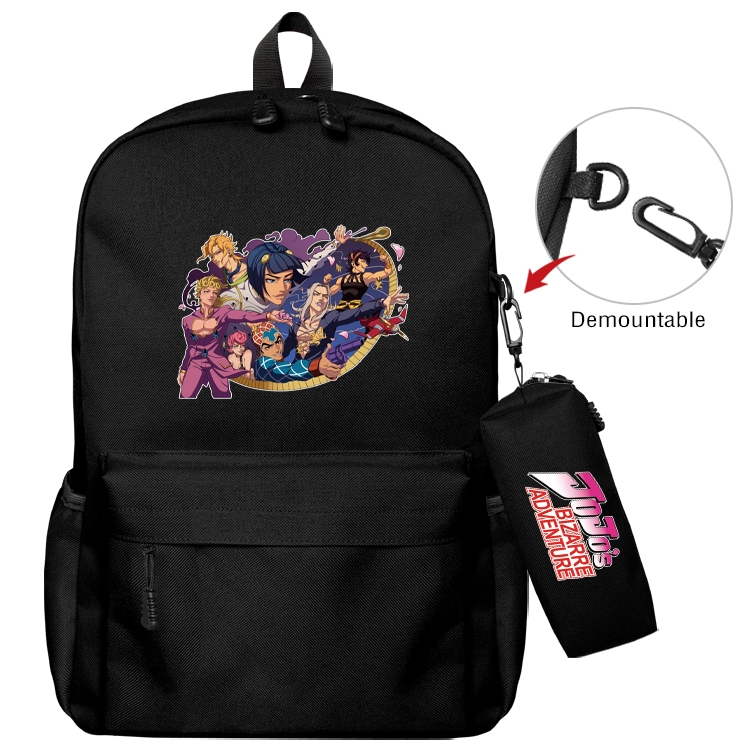 JoJos Bizarre Adventure Animation backpack schoolbag small pen bag set mother and child schoolbag 43X35X12CM