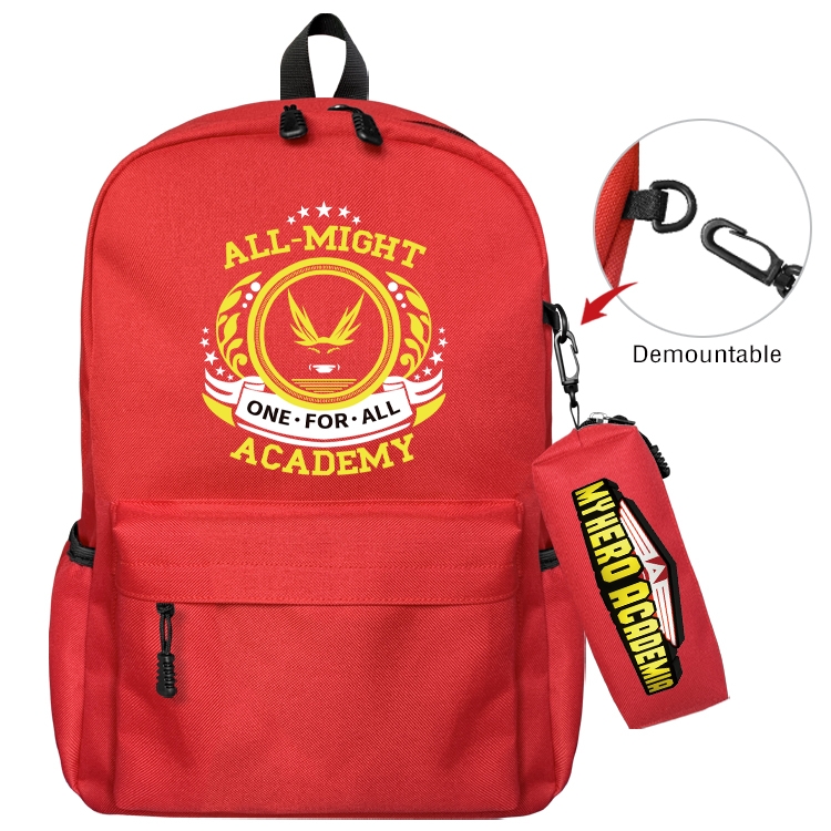 My Hero Academia Animation backpack schoolbag small pen bag set mother and child schoolbag 43X35X12CM