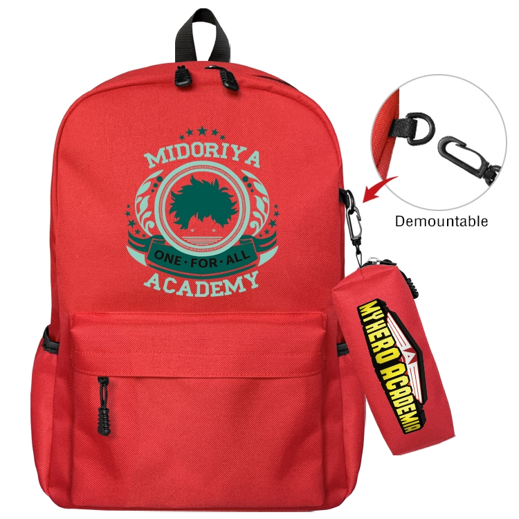 My Hero Academia Animation backpack schoolbag small pen bag set mother and child schoolbag 43X35X12CM