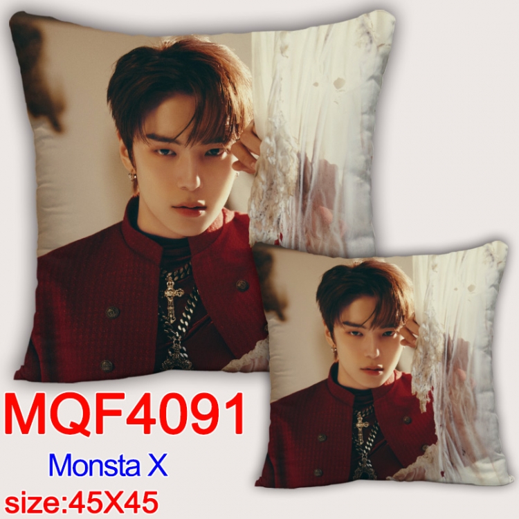 Monsta X square full-color pillow cushion 45X45CM NO FILLING MQF-4091
