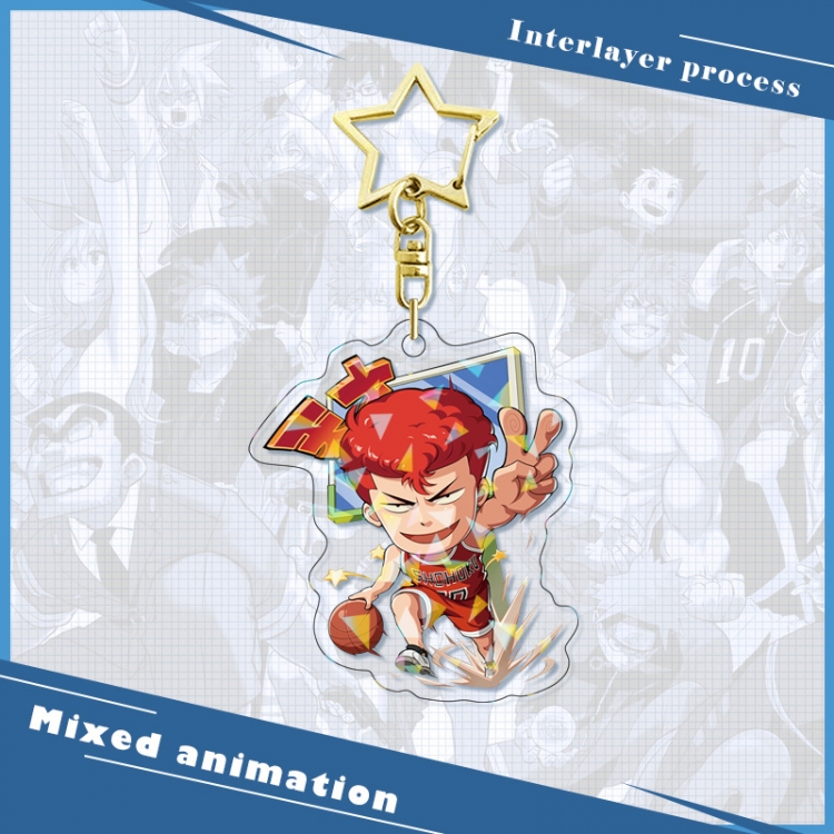 Slam Dunk star ring acrylic pendant bag pendant key ring price for 5 pcs
