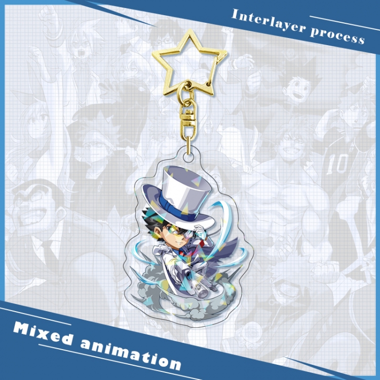 Detective conan star ring acrylic pendant bag pendant key ring price for 5 pcs