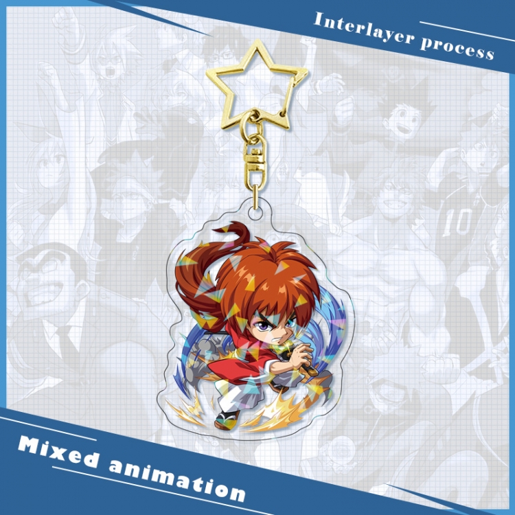 RUROUNI KENSHIN star ring acrylic pendant bag pendant key ring price for 5 pcs