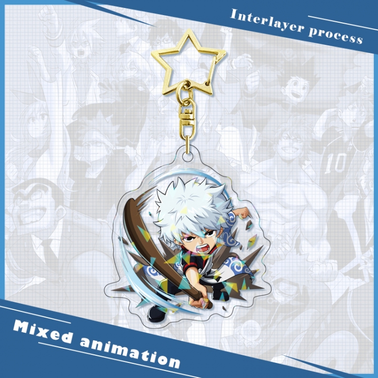 Gintama star ring acrylic pendant bag pendant key ring price for 5 pcs