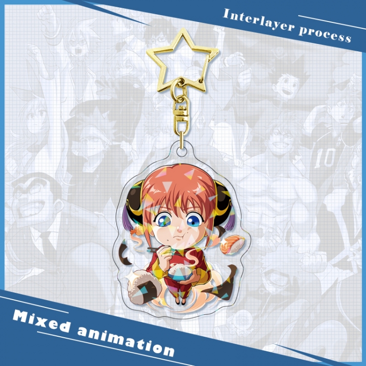 Gintama star ring acrylic pendant bag pendant key ring price for 5 pcs