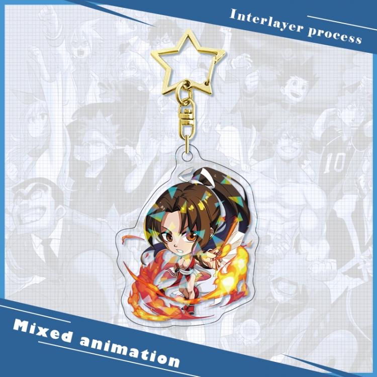 The King Of Fighter star ring acrylic pendant bag pendant key ring price for 5 pcs