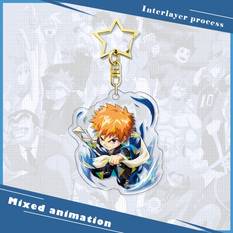 Bleach star ring acrylic pendant bag pendant key ring price for 5 pcs