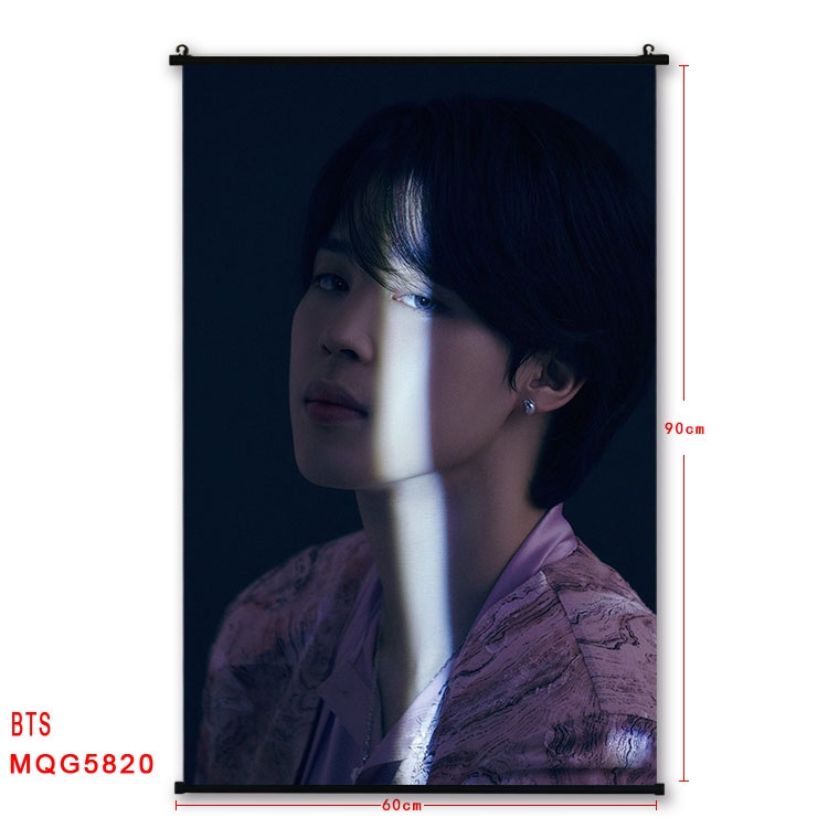 BTS Movie stars black Plastic rod Cloth painting Wall Scroll 60X90CM MQG-5820