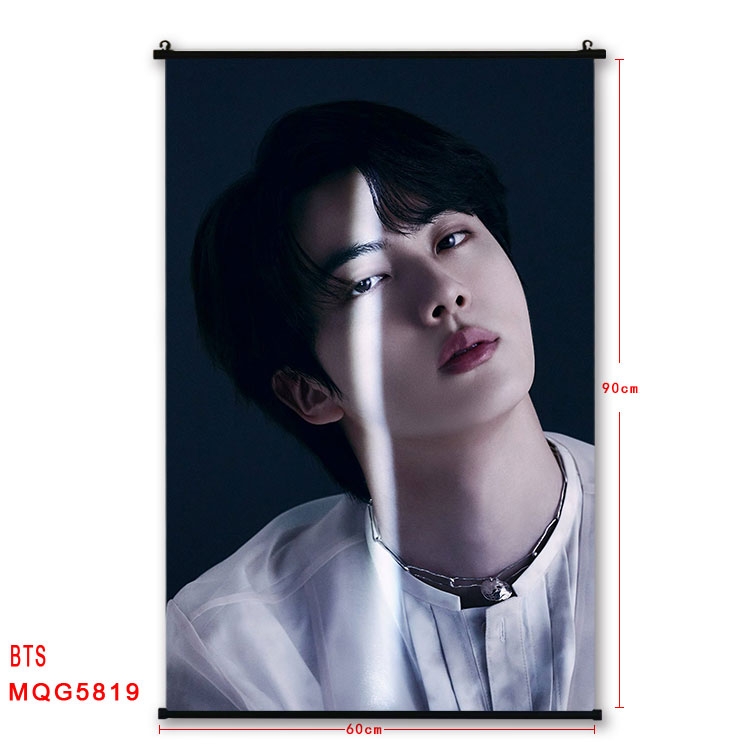BTS Movie stars black Plastic rod Cloth painting Wall Scroll 60X90CM MQG-5819
